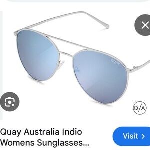 Quay Australia Blue Mirror Aviator Sunglasses
